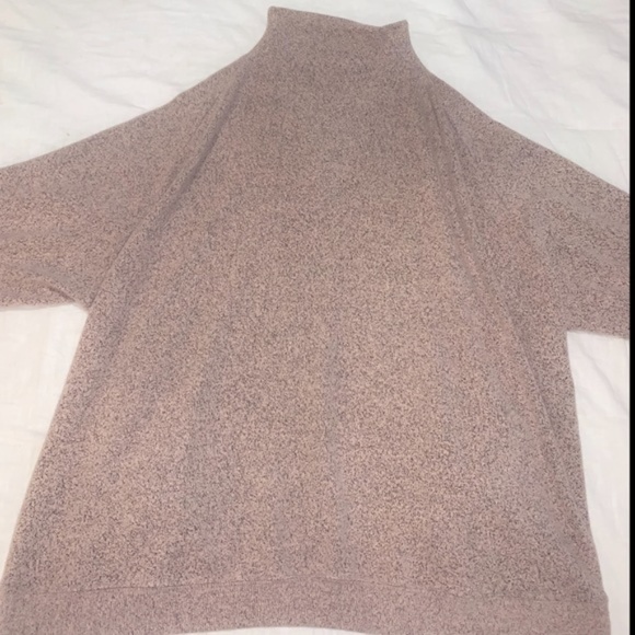 Free People Mock Neck Pocketed Sweater Pink - Picture 7 of 8